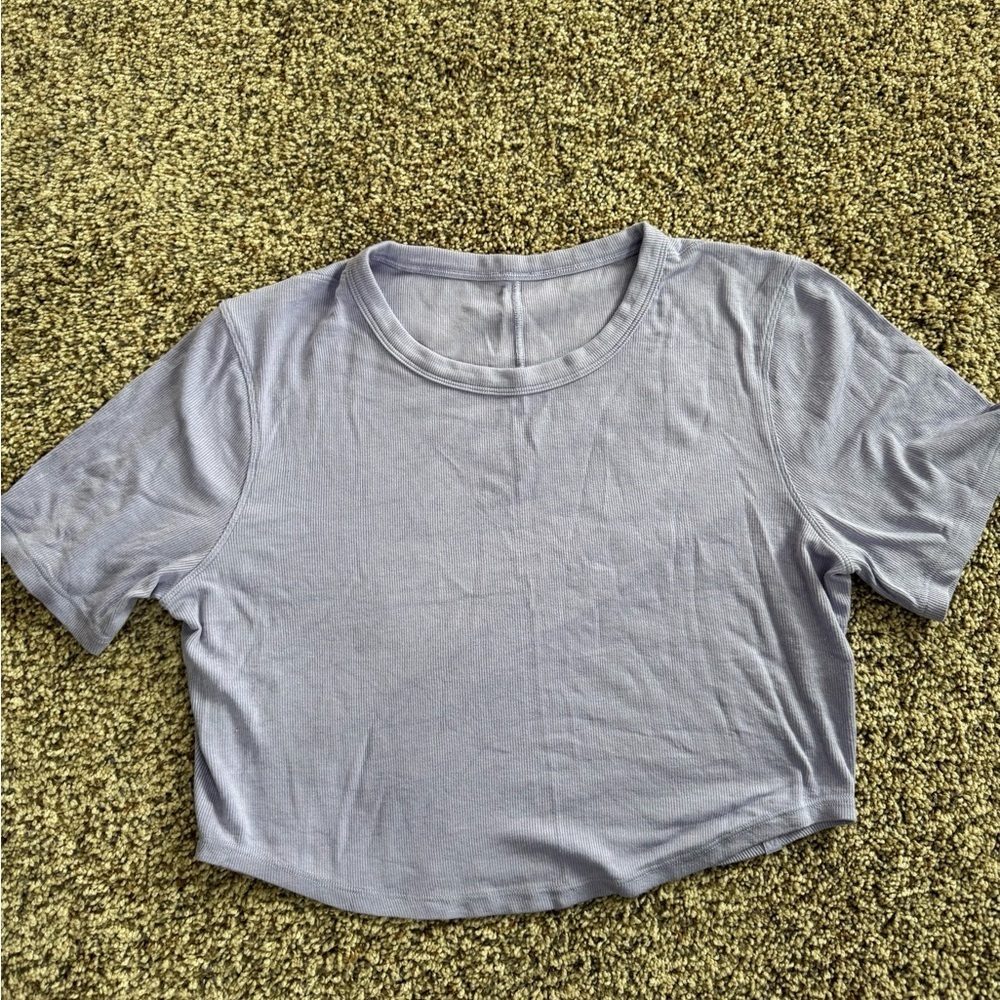 Lululemon Hold Tight Cropped T-Shirt- Lilac Smoke - Picture 3 of 5